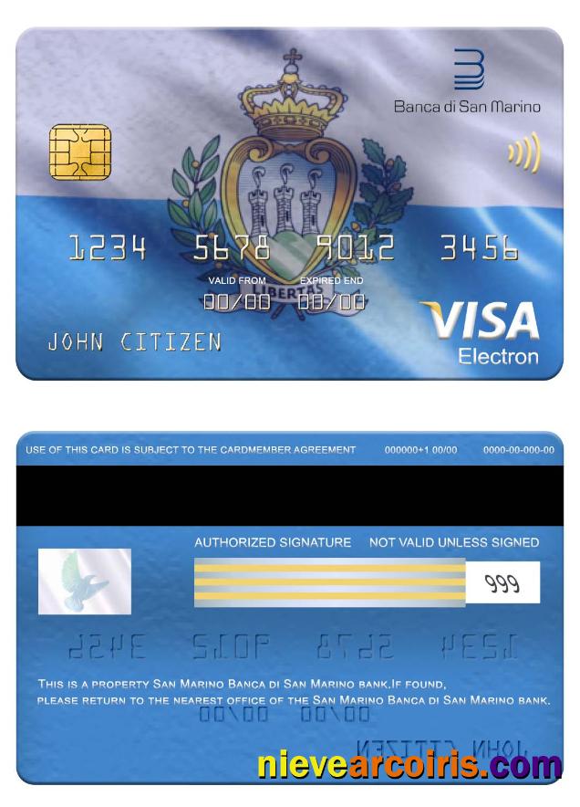 San Marino Banca di San Marino bank visa electron card